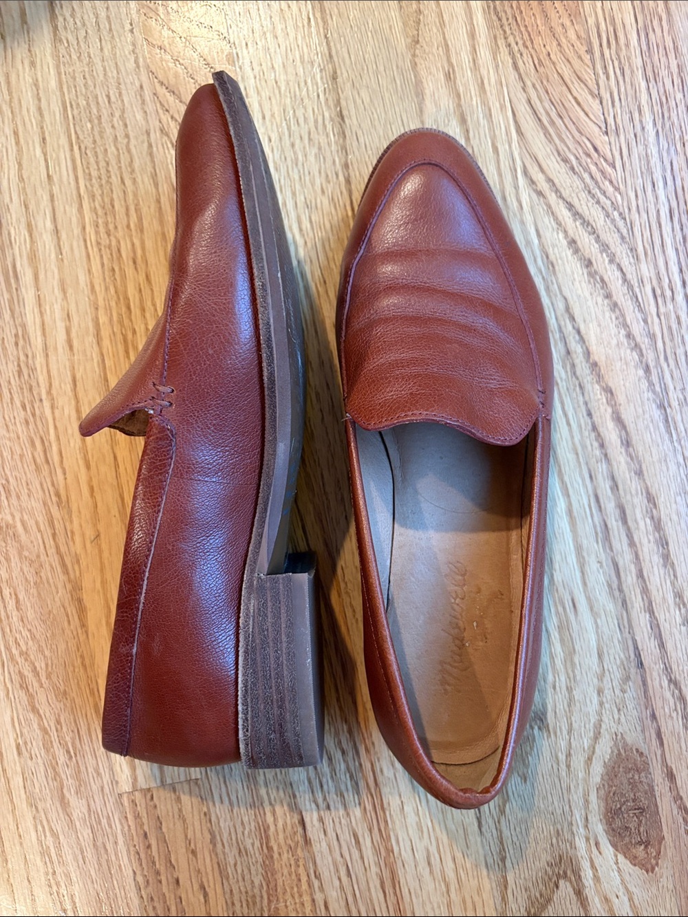Madewell size 7 Leather Penny Loafers in Chestnut Brown